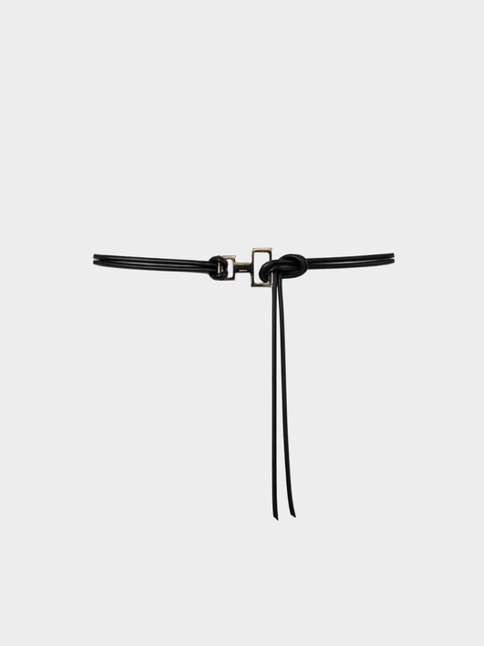 Gucci FW 2004 Black Leather Rope Belt