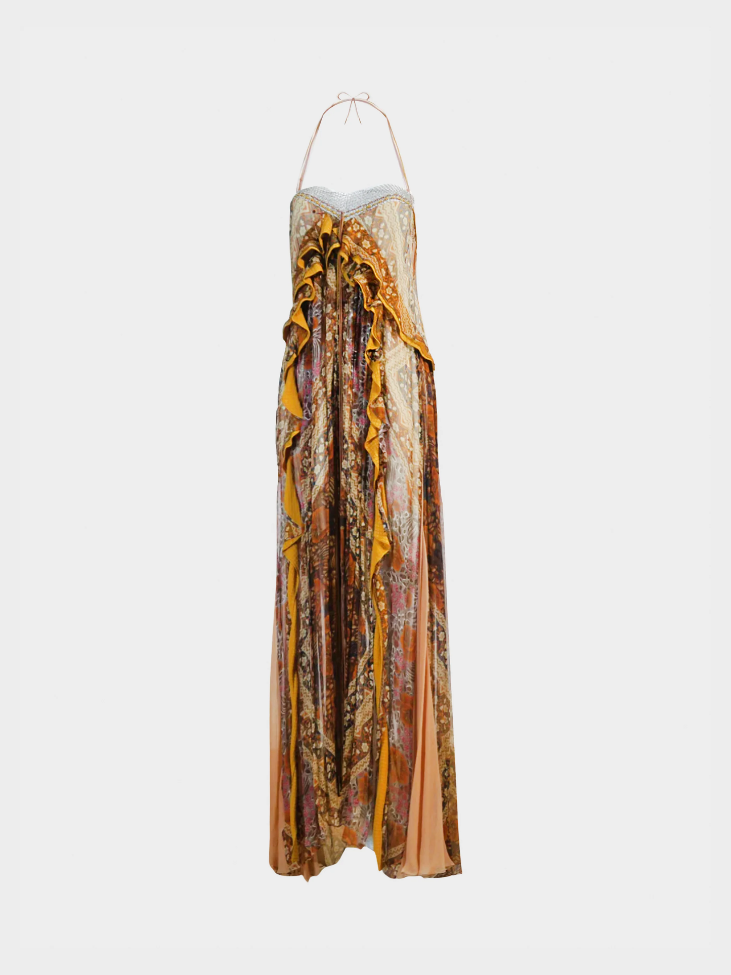 Chloe 2016 Multicoloured Printed Foulard Silk Crepon Dress