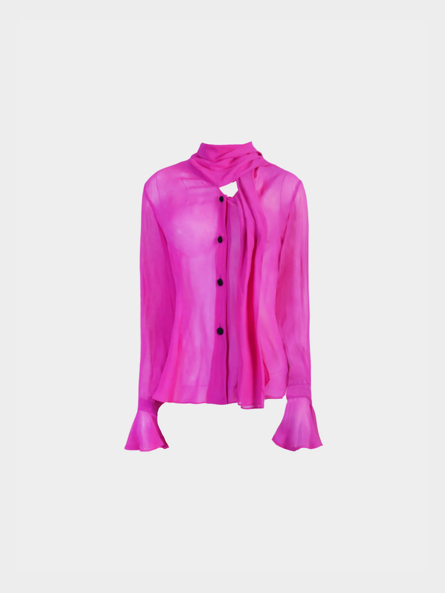 Dolce and Gabbana 2000s Pink Silk Long Sleeve Top