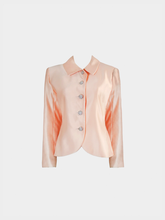 Yves Saint Laurent FW 1995 Radient Light Pink Satin Jacket