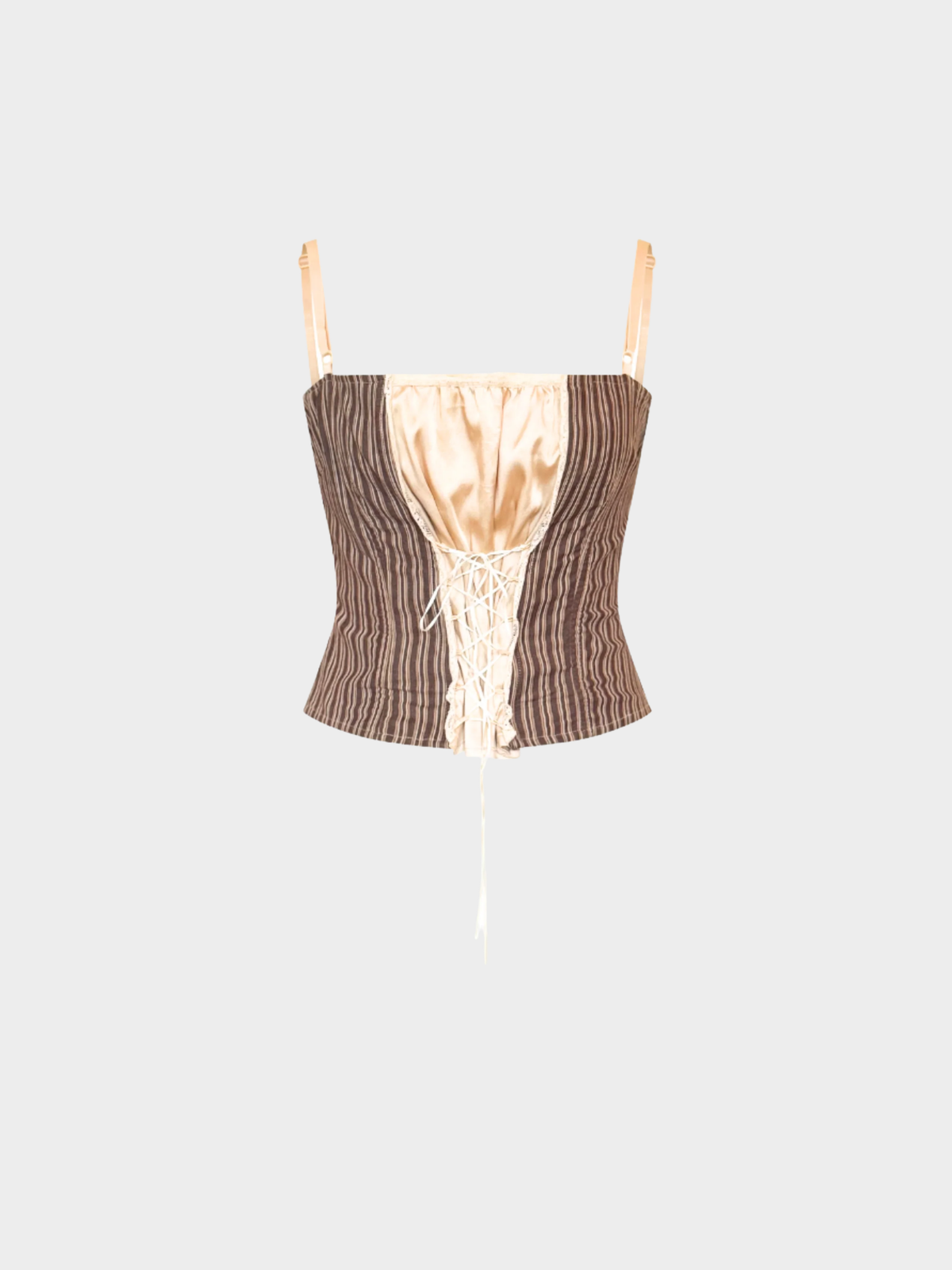 Dolce and Gabbana SS 2002 Beige Striped Corset