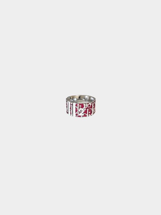 Christian Dior 2000s Red Trotter Logo Design Ring