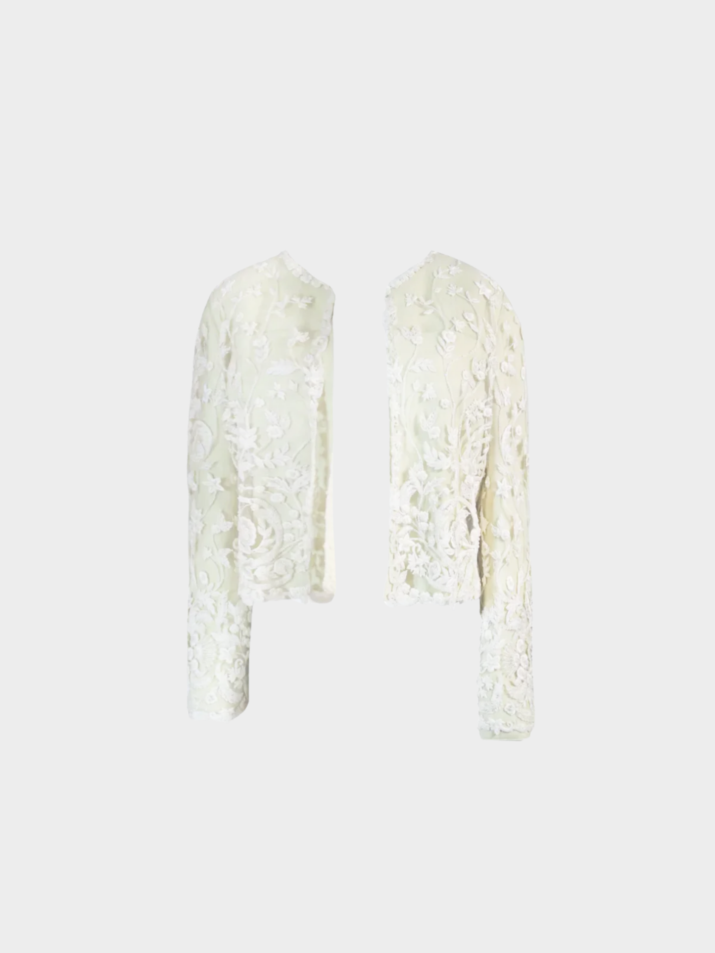 Valentino FW 2000 Runway Beige Lace and Shearling Jacket