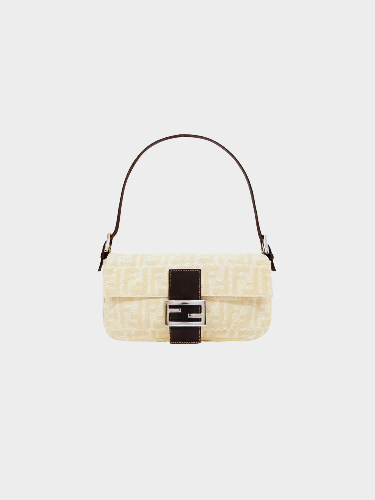 Fendi 2000s Beige Zucca Baguette Bag