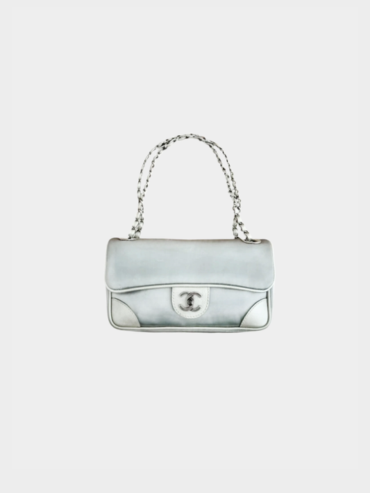 Chanel 2008 Silver Leather Flap Bag