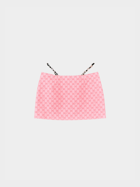 Gucci X Palace 2022 Pink Logo Jacquard Mini Skirt