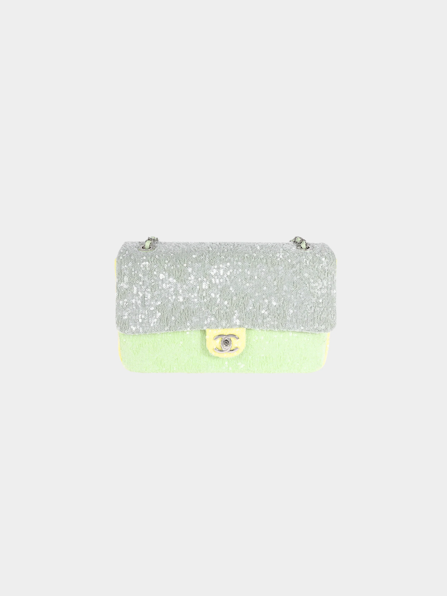 Chanel 2018 Blue and Green Sequin Waterfall Flap