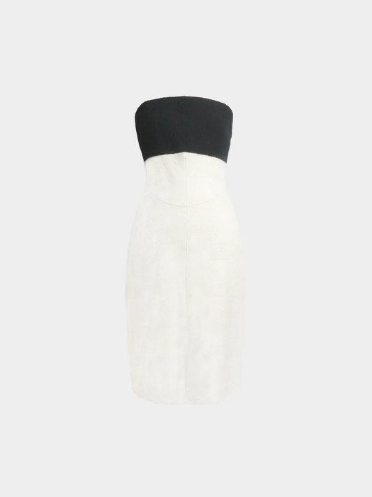 Chanel FW 1999 Cream with Black Tube Midi Dress