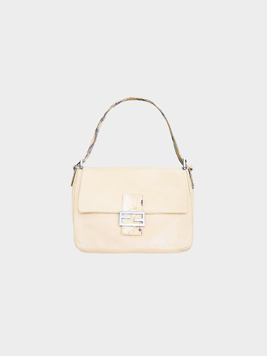 Fendi 2000s Beige Leather Mamma Baguette