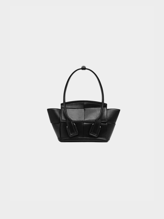 Bottega Veneta 2020s Mini Arco 29 Black Intrecciato Tote