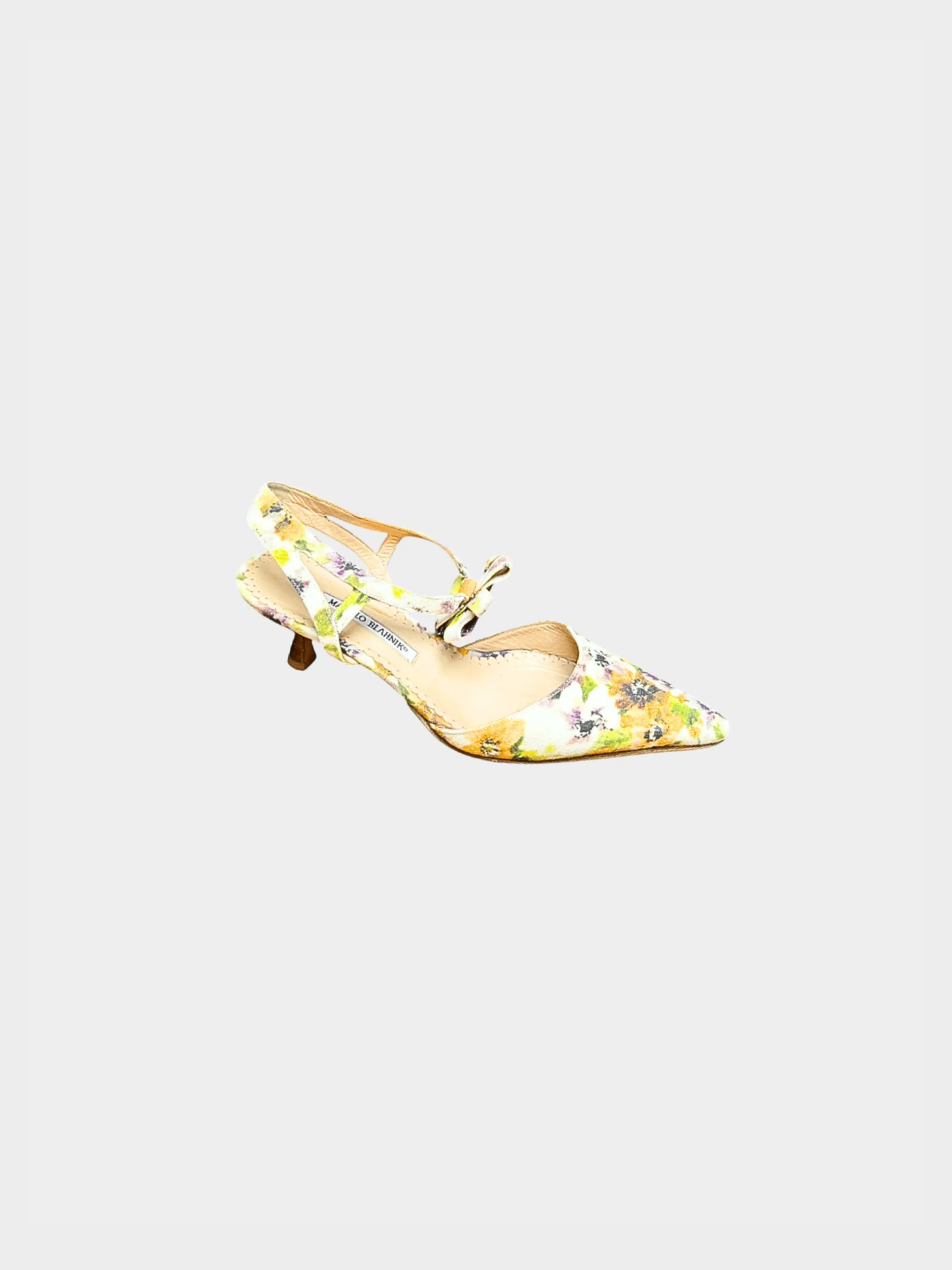 Manolo Blahnik 2000s Floral Printed Canvas Heels