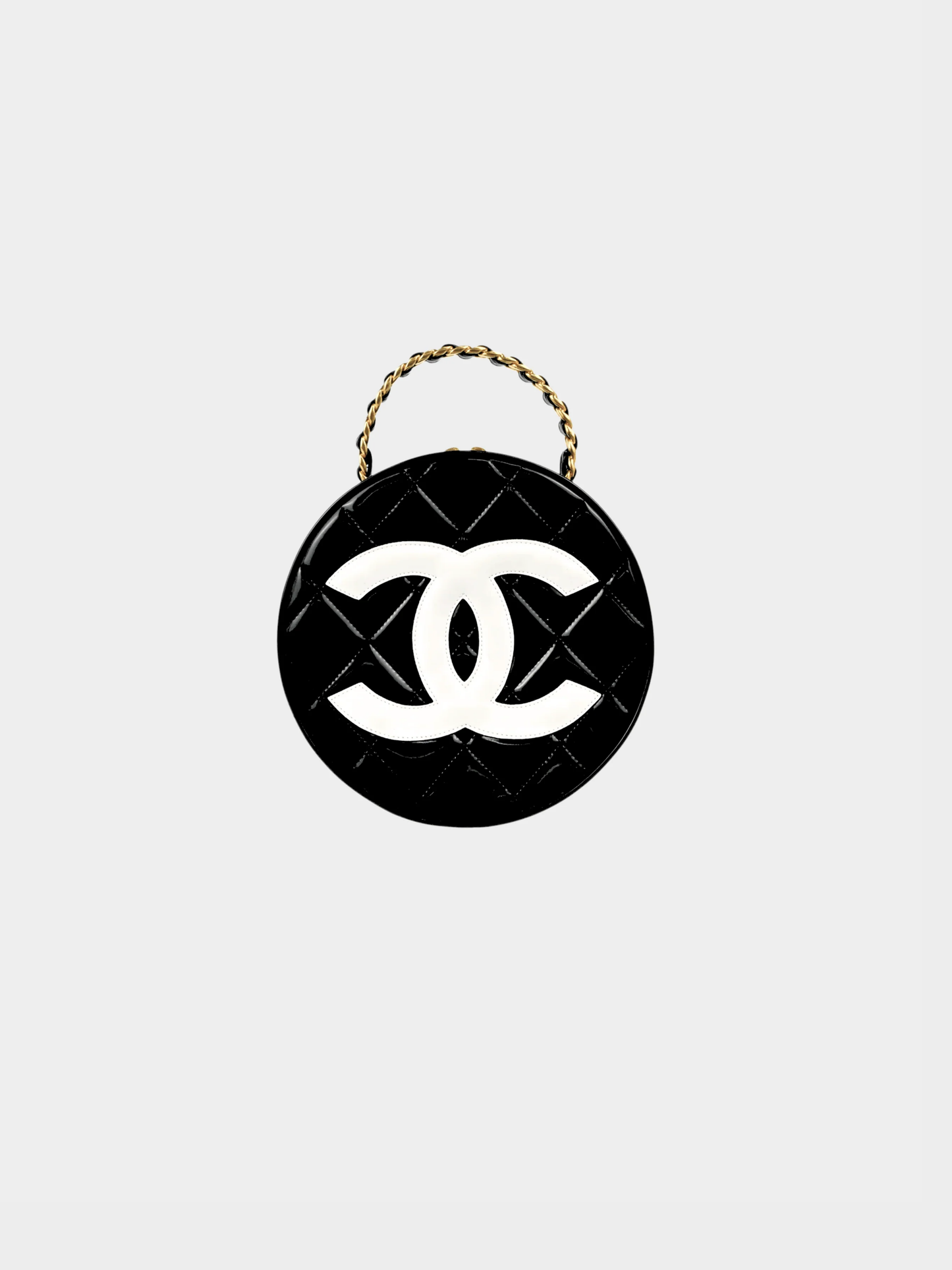 Chanel 1995 Black Circle Vanity Matelasse Coco Handbag