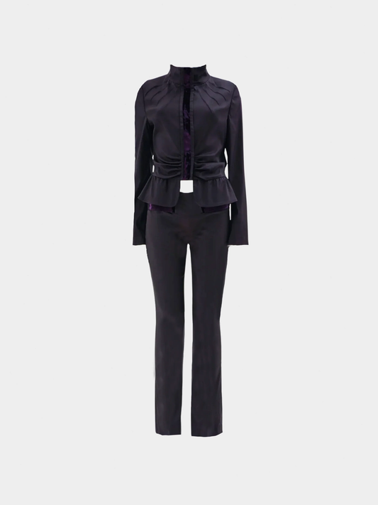 Gucci by Tom Ford FW 2004 Aubergine Taffeta Three Piece Set