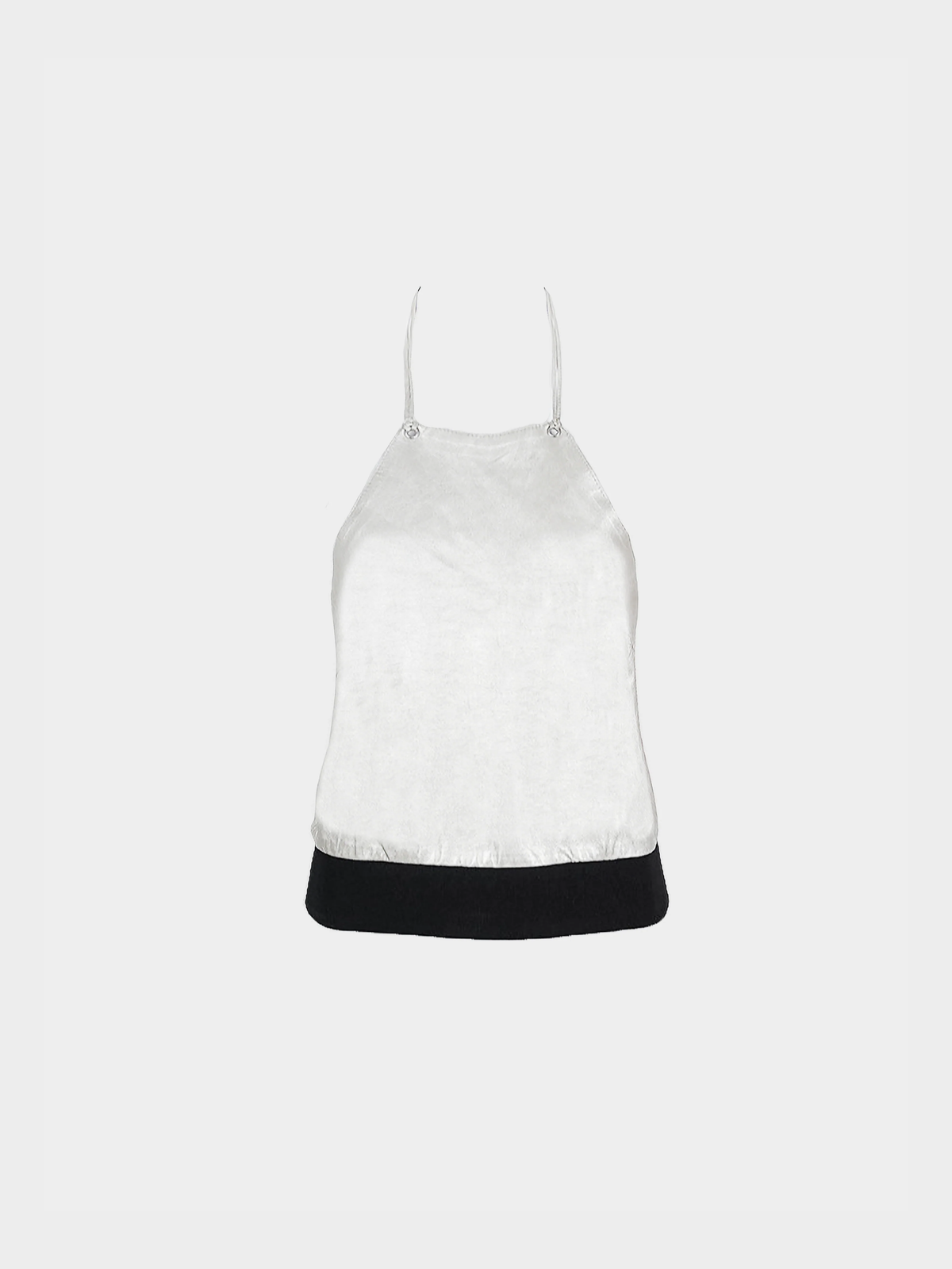 Miu Miu SS 2000 Metallic Silver Leather Halter Top