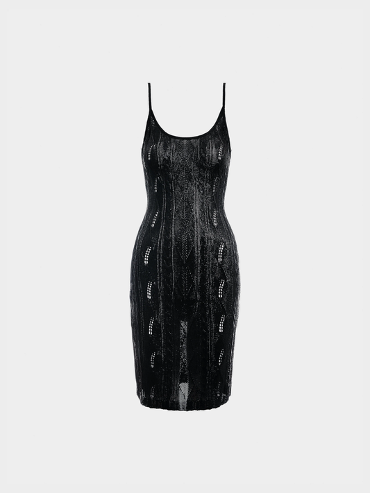Christian Dior FW 1998 Black Metallic Knit Dress