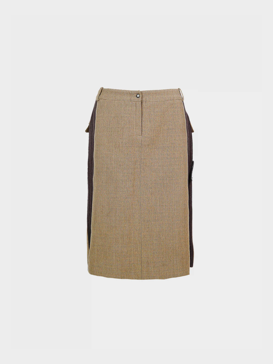 Miu Miu FW 1999 Brown Wool Midi Skirt