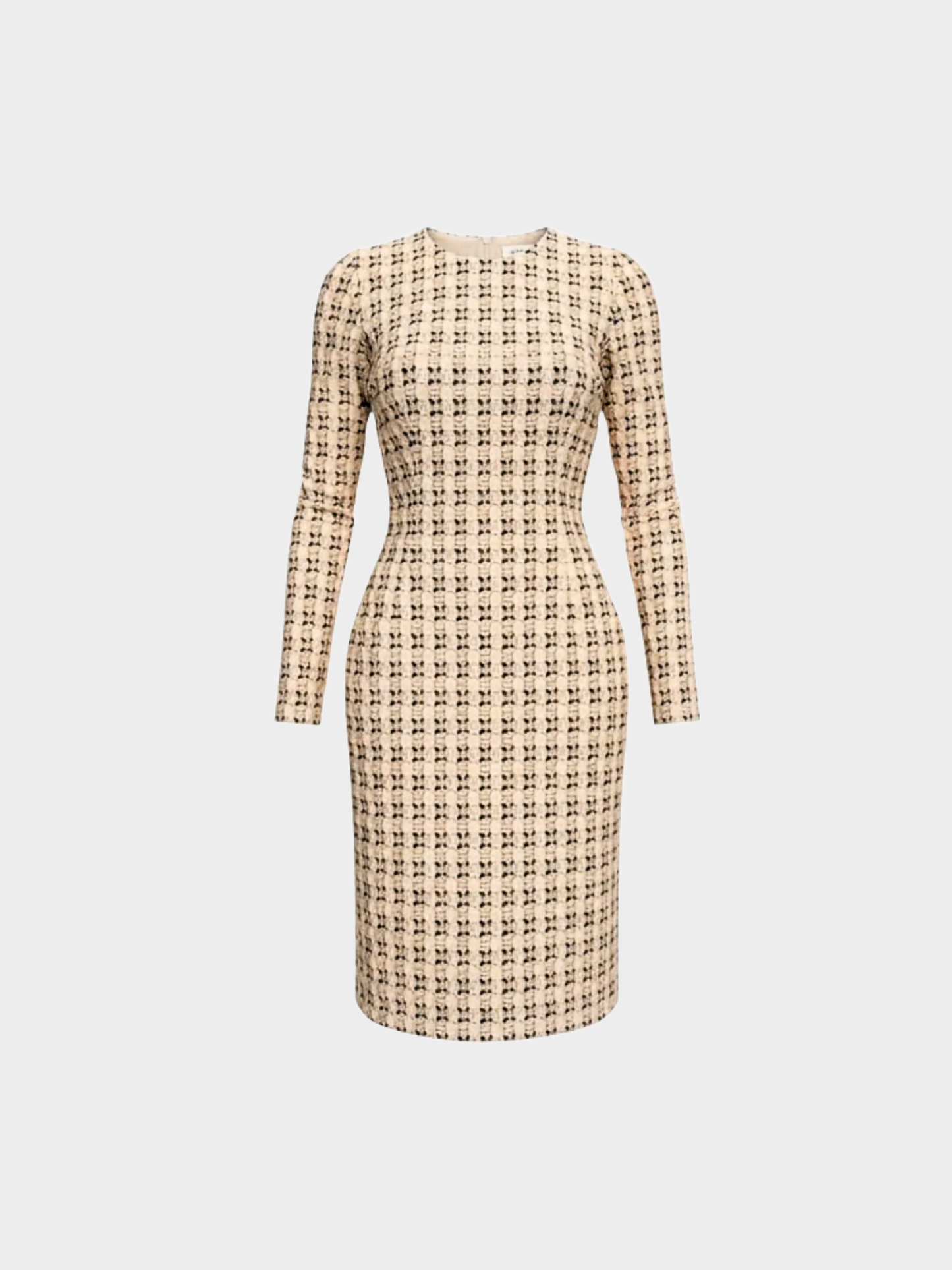 Prada SS 2002 Runway Long Sleeve Brocade Midi Dress