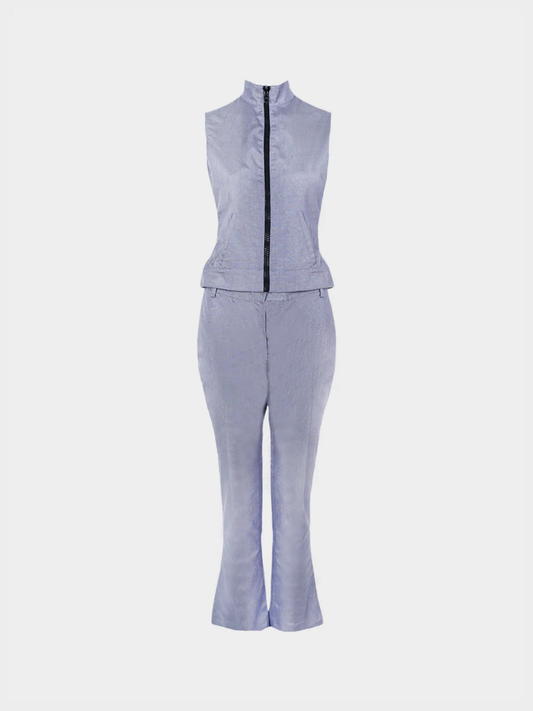 Miu Miu SS 2000 Indigo Grey Vest and Pants Set