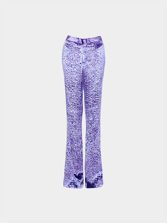 Gucci FW 1999 Runway Purple Velvet Flared Pants