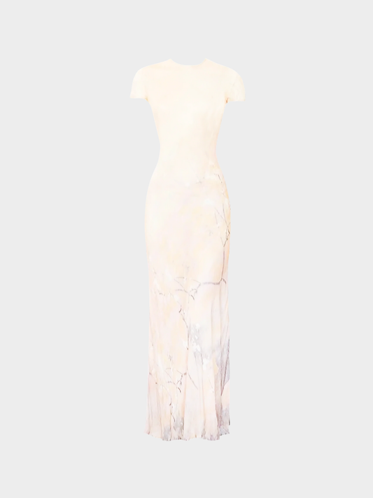 Roberto Cavalli SS 1998 Beige Maxi Silk Dress