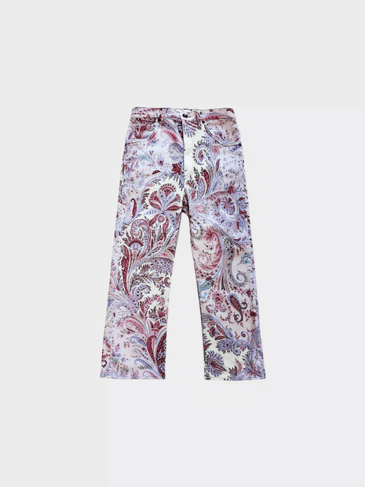 Etro 2000s Pink Paisley Denim Jeans
