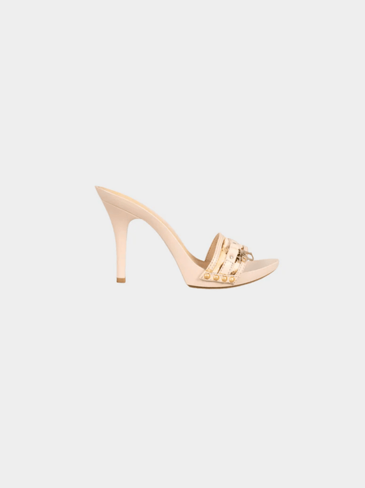 Christian Dior 2000s Beige Leather Mules