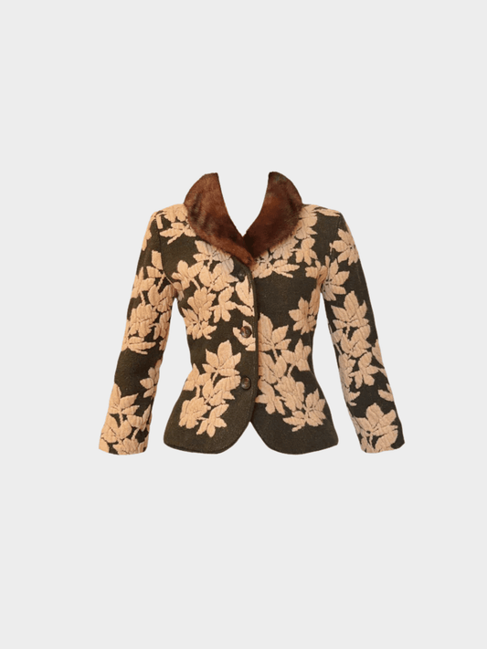 Valentino 2000s Khaki Green Embroidered Jacket