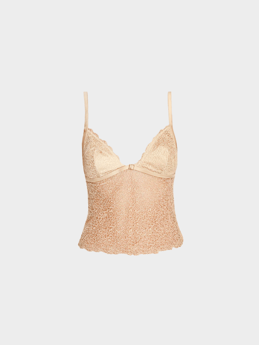 La Perla 2000s Beige Lace Camisole Top