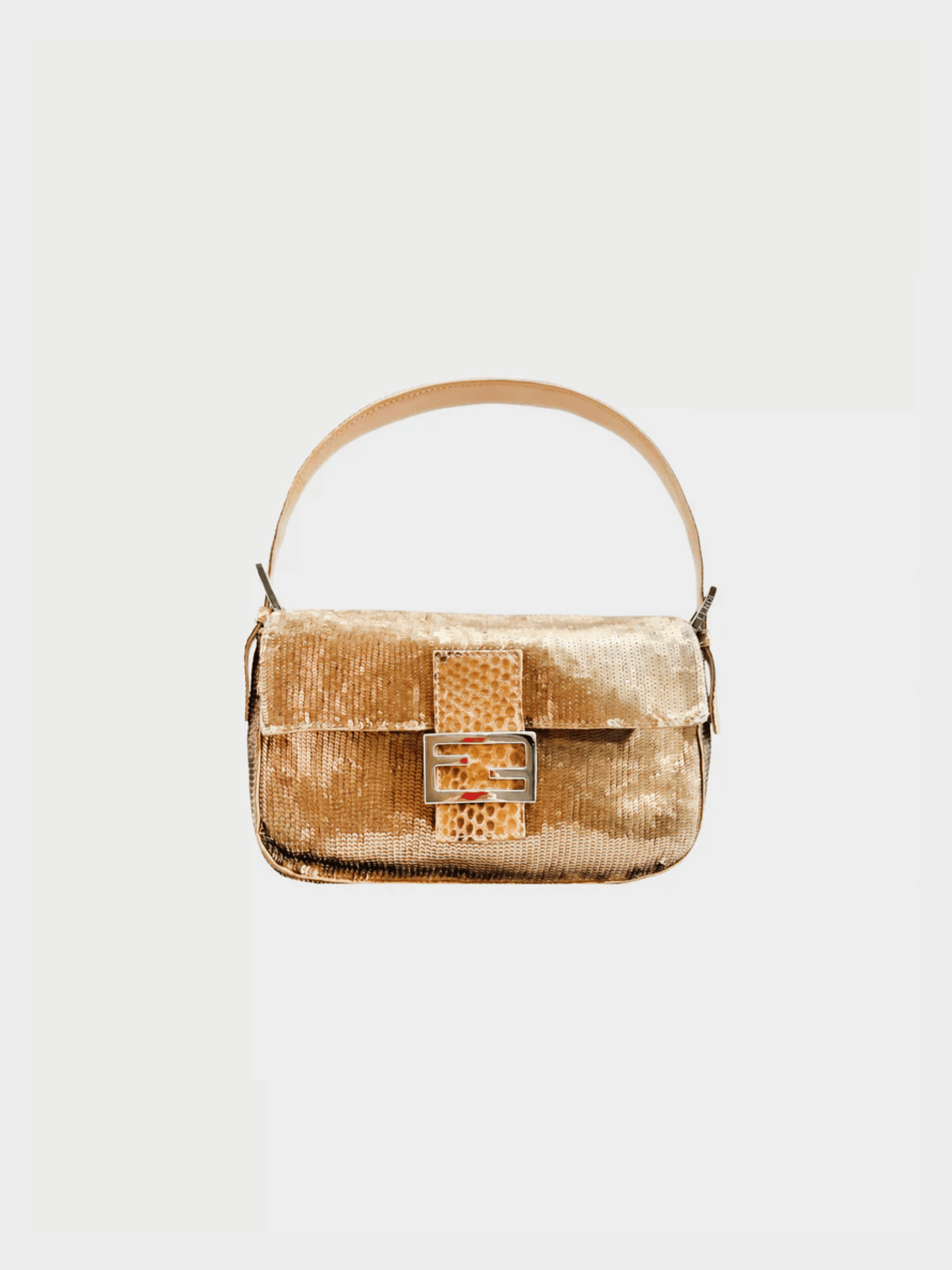 Fendi 2000s Gold Sequin Beaded Baguette