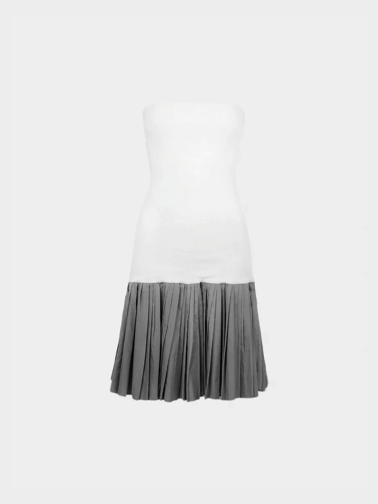 Miu Miu SS 2003 White and Grey Sleeveless Tube Mini Dress