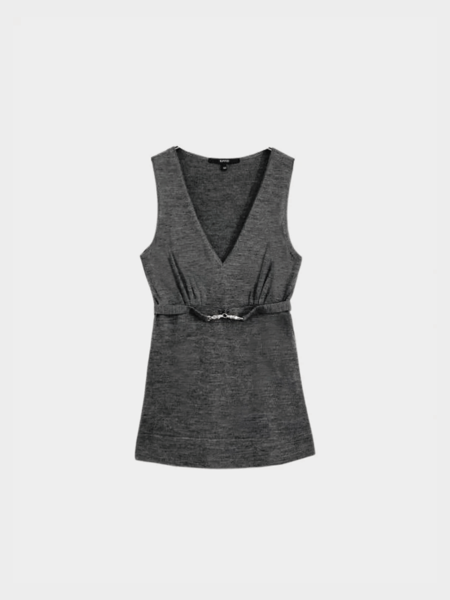 Gucci 2000s Grey Wool V-Neck Tank Top
