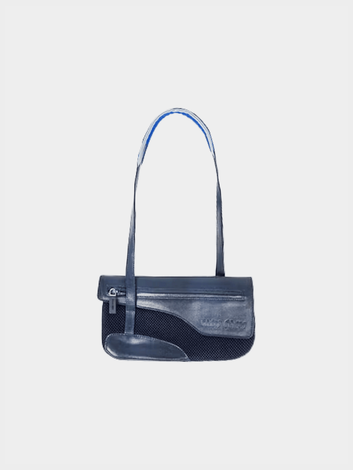 Miu Miu SS 2000 Navy Mesh Leather Bag