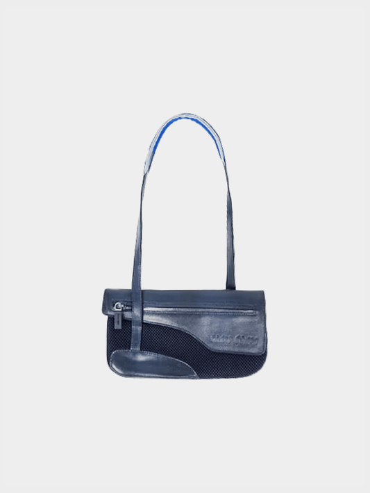 Miu Miu SS 2000 Navy Mesh Leather Bag