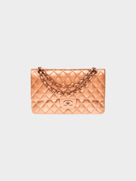 Chanel 2009 Bronze Metallic Medium Classic Double Flap Bag