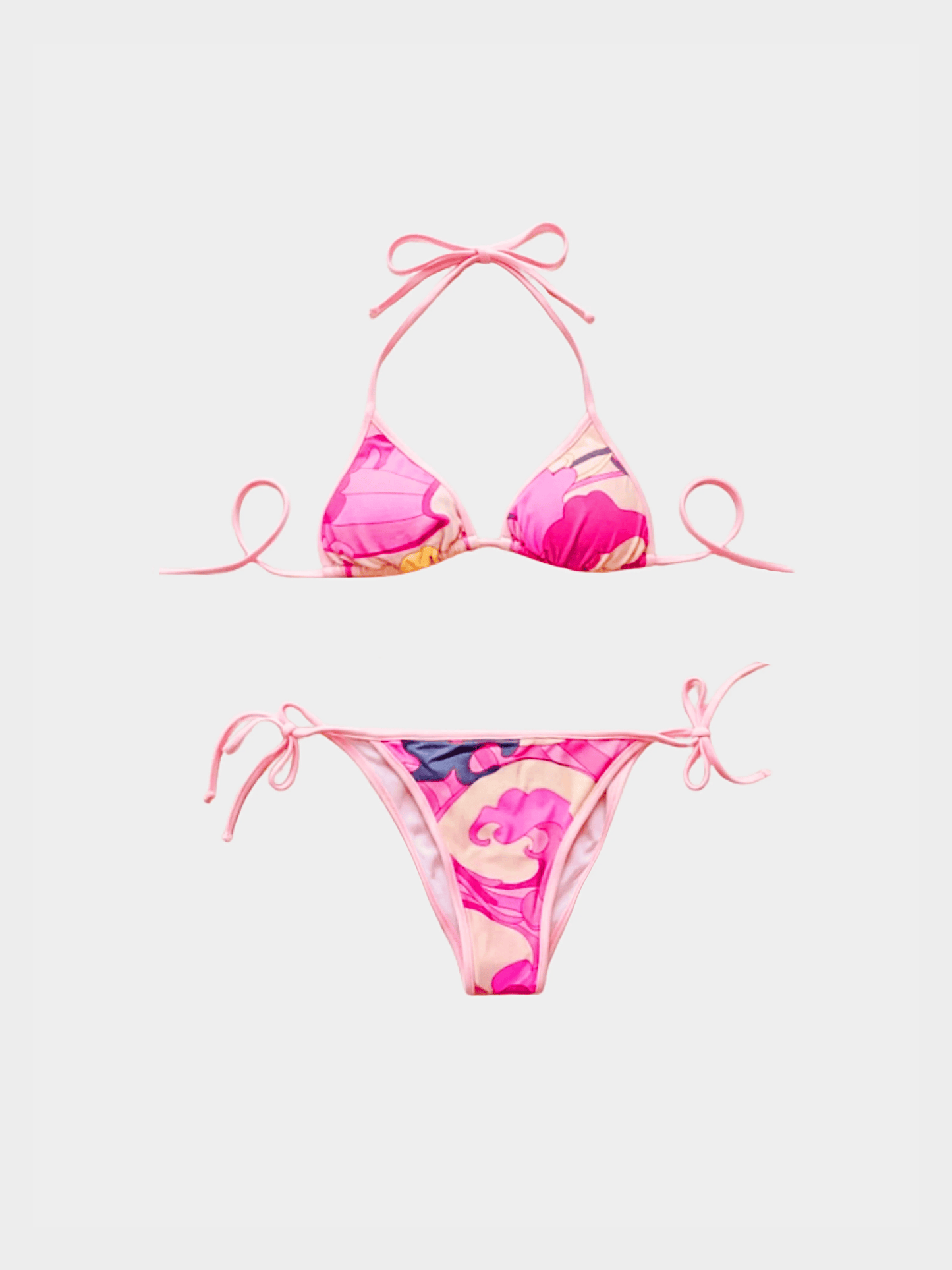 Emilio Pucci 2000s Pink Nylon Bikini Two-piece Swimsuit