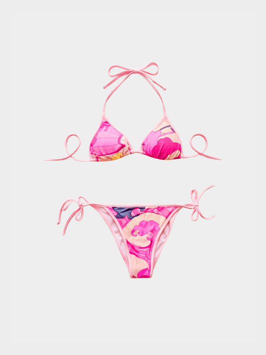 Emilio Pucci 2000s Pink Nylon Bikini Two-piece Swimsuit