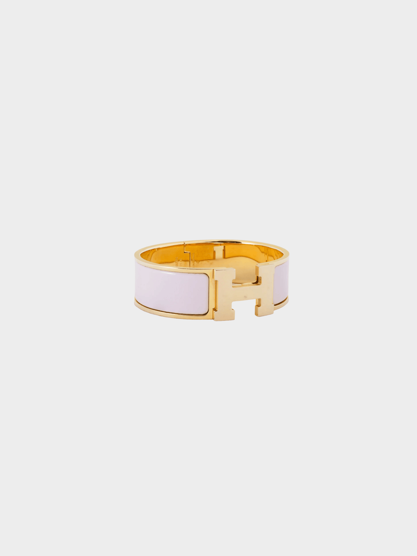 Hermes 2010s Clic H Rose Dragee Wide Enamel Bracelet