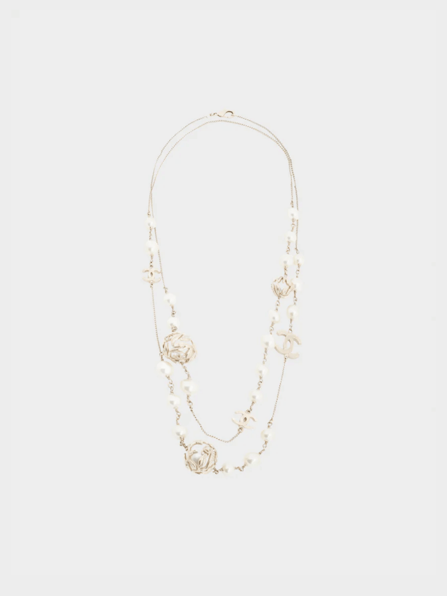 Chanel 2009 Métiers d’Art Gold-Tone Multi CC Double Wrap Long Chain Necklace