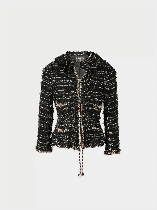 Chanel SS 2006 Black Tweed Evening Jacket
