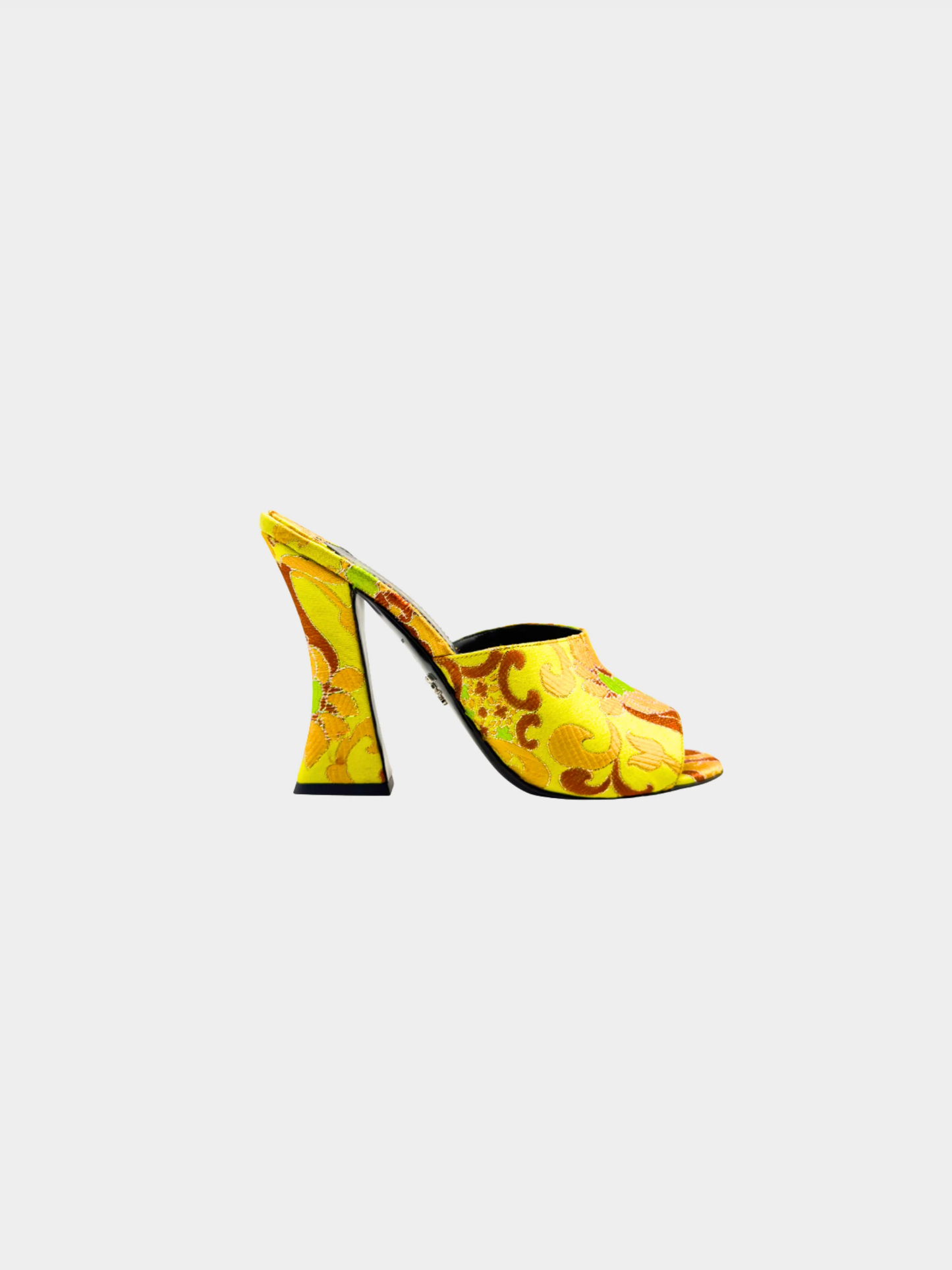 Prada SS 2003 Yellow Brocade Mules