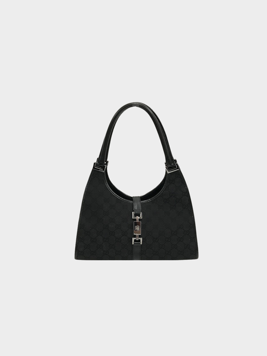 Gucci 2000s Black GG Canvas Jackie Handbag