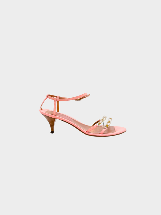 Chanel 2000s Pink Leather Sandals