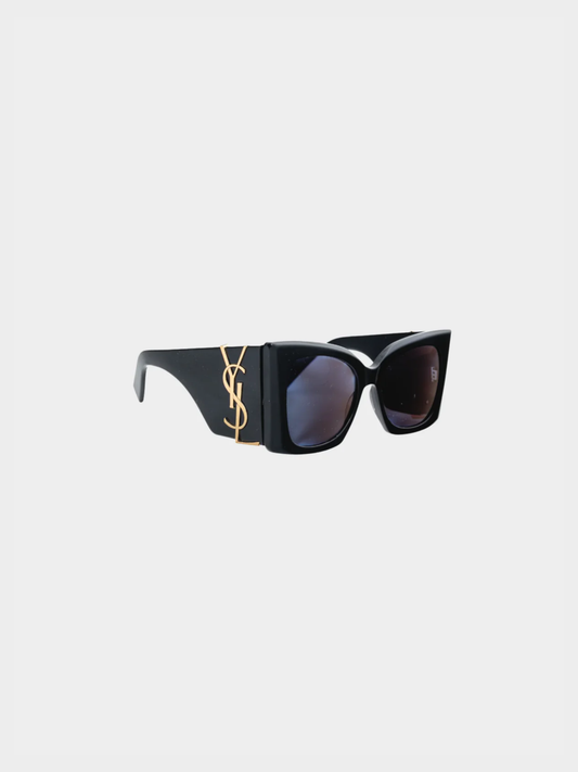 Yves Saint Laurent 2010s Blaze Black Cat-Eye Sunglasses
