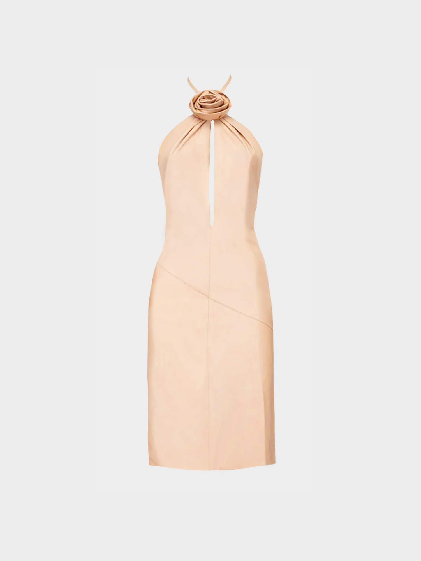 Gucci FW 1999 Rare Runway Beige Halter Leather Midi Dress