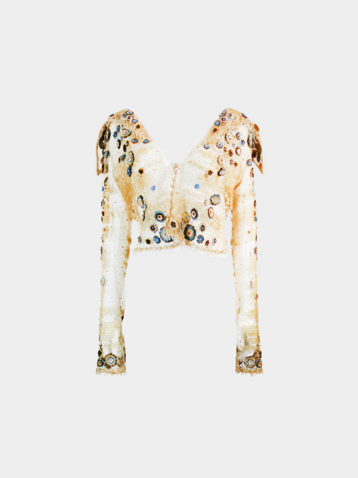 Valentino FW 2002 Rare Runway Hand beaded Crystal Embellished Top