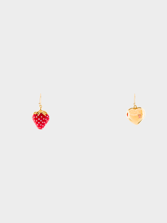 Louis Vuitton 2010s Fraises Strawberry Heart Earrings