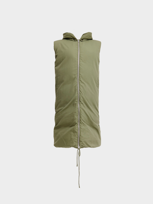 Celine by Phoebe Philo Pre-Fall 2018 Green Puffer Hooded Gilet Top