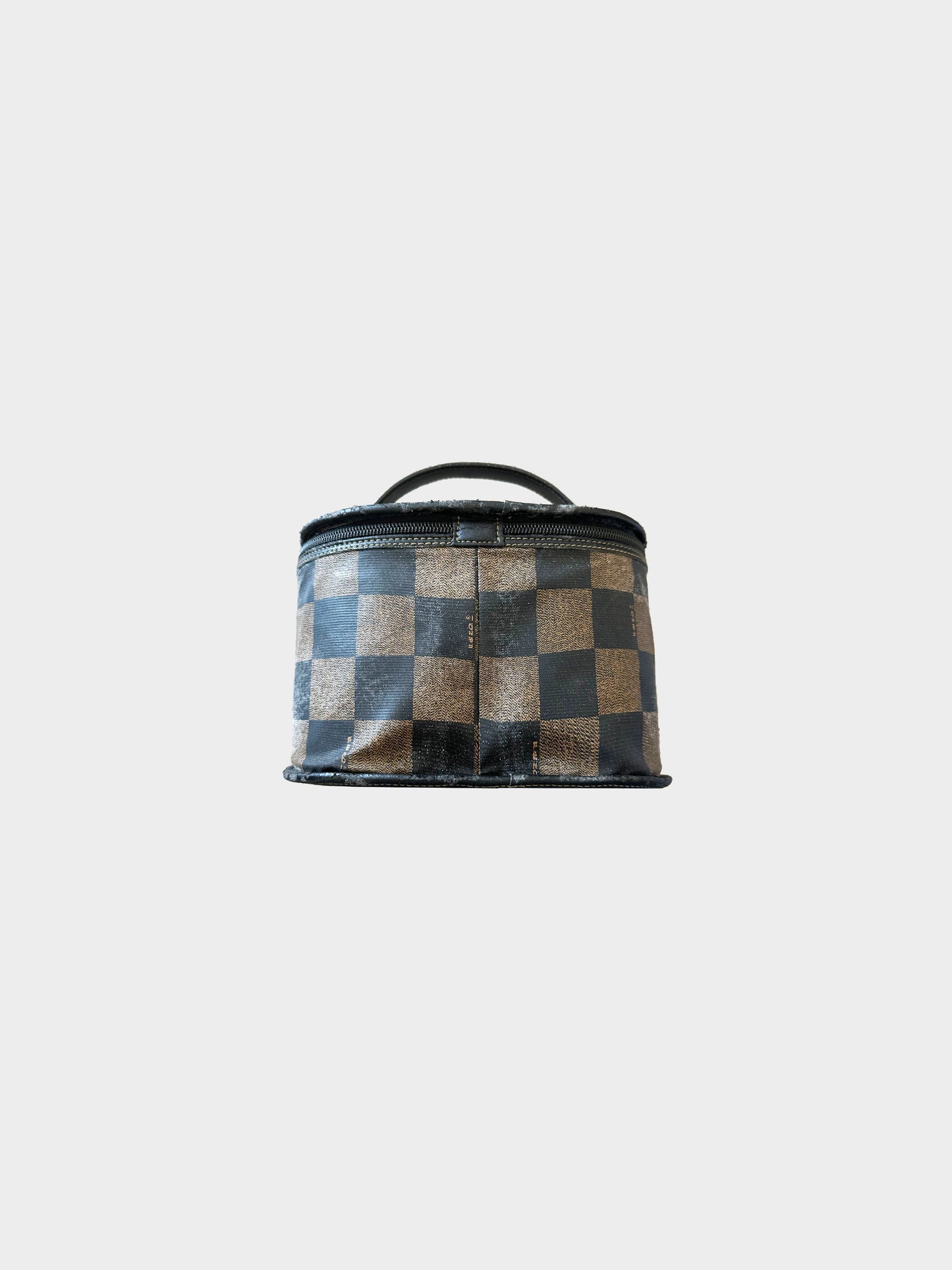 Fendi 1990s Pecan Chess Pattern Vanity Bag