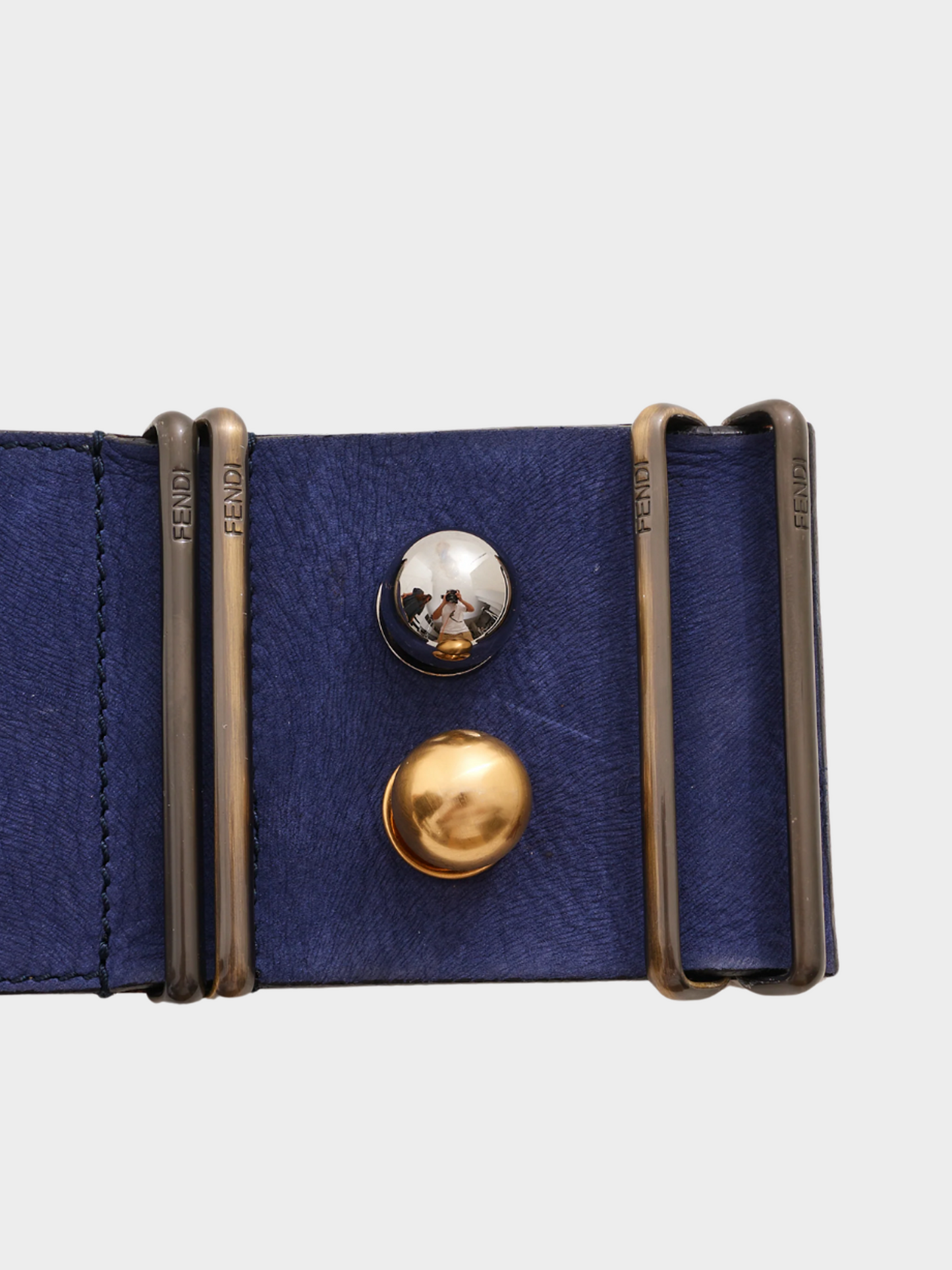 Fendi 2000s Blue and Gold Belt