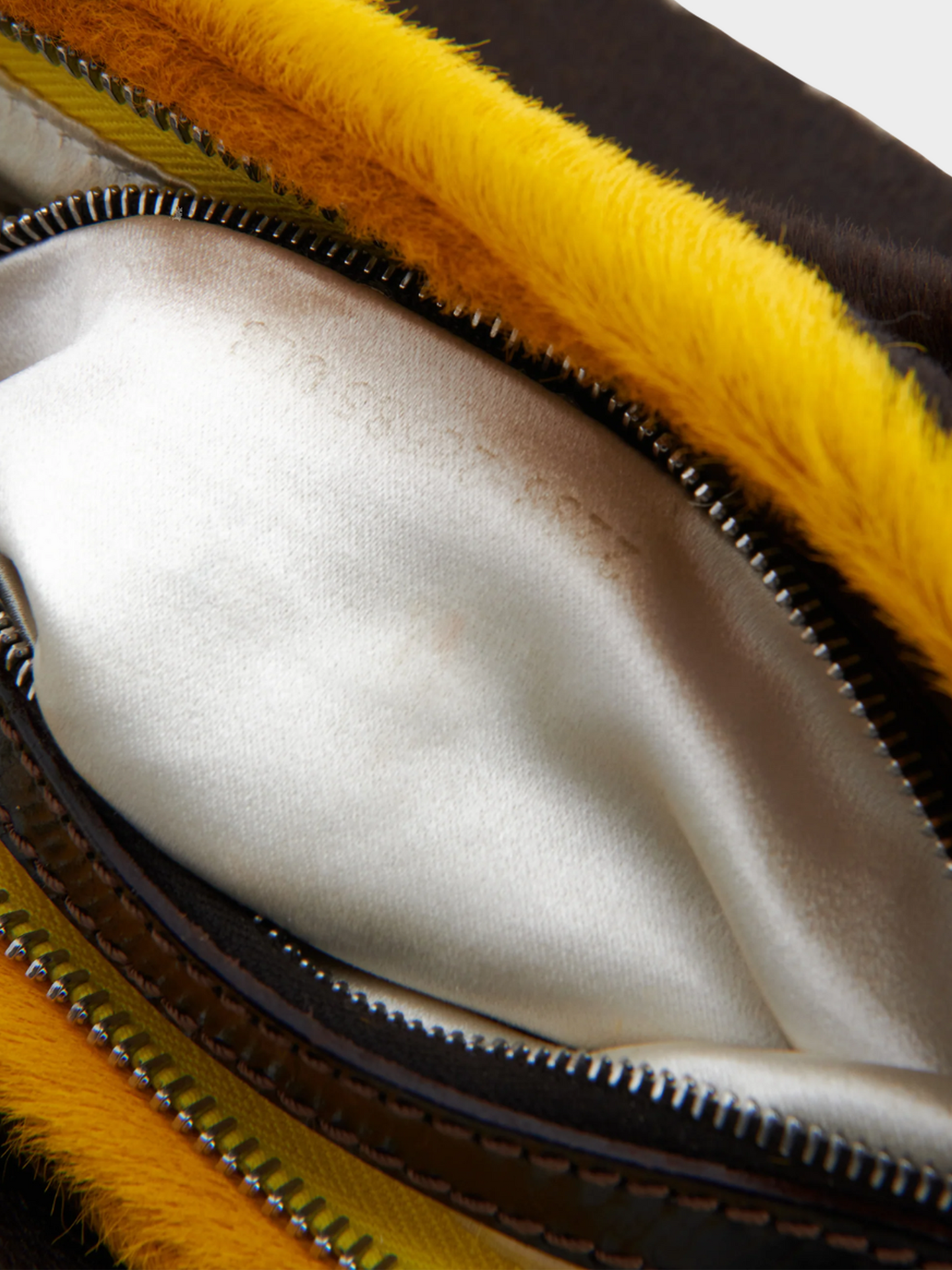 Fendi 2000s Cow Print Calfskin Crossbody Bag in Yellow & Brown